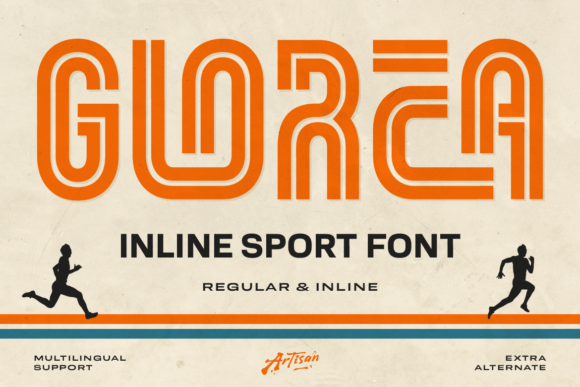 Glorea: A Bold Inline Display Font for Dynamic Branding